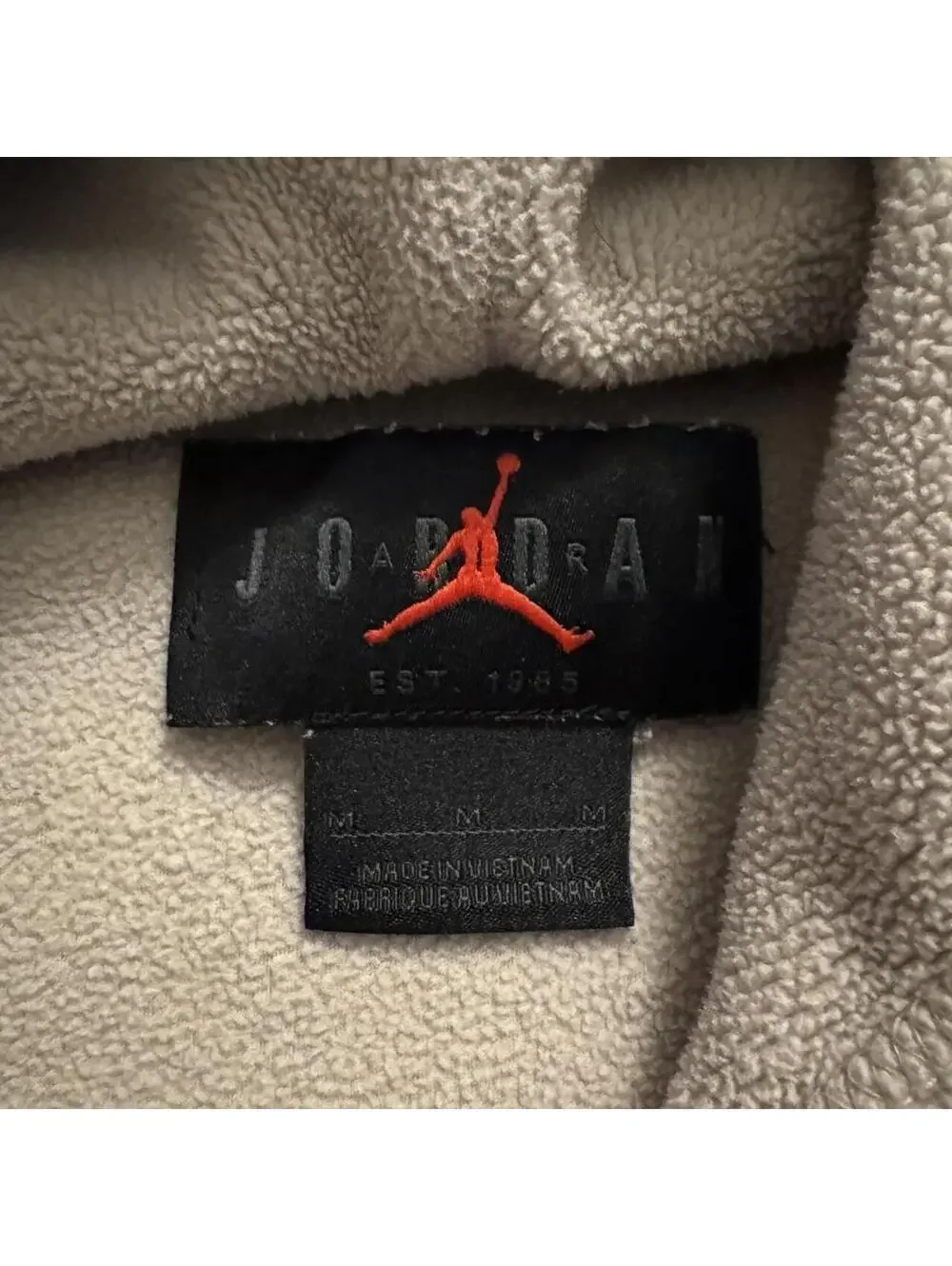 Air Jordan Fleece Hoodie Cream Size Medium